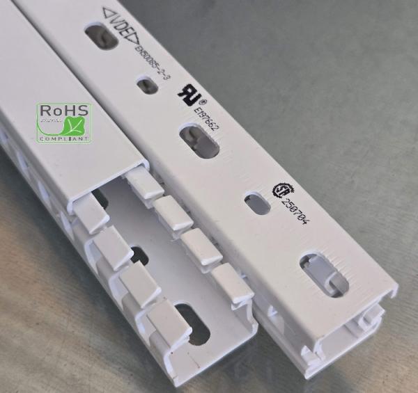1m PVC wiring duct 40x60 mm white with cover